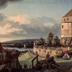 Landscape with castle and river